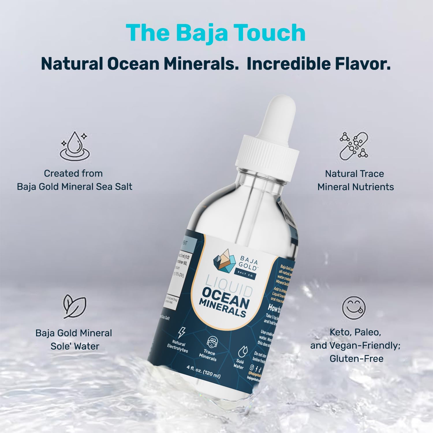 Smoothie with Baja Gold drops for mineral flavor boost