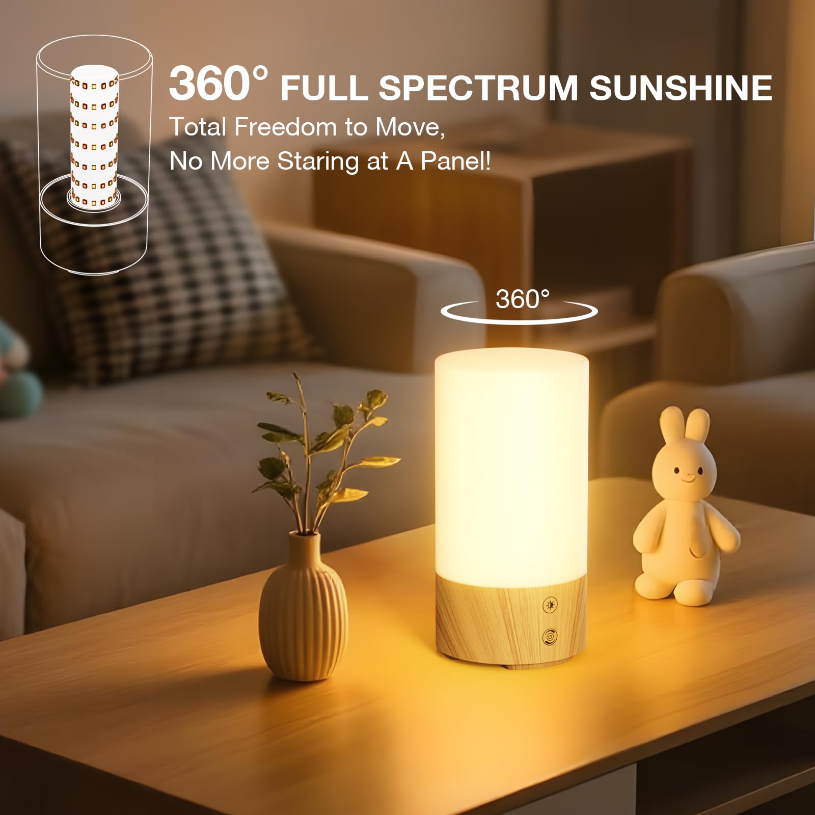 Bakzon adjustable brightness and three color temperatures tailor sessions for different tasks.