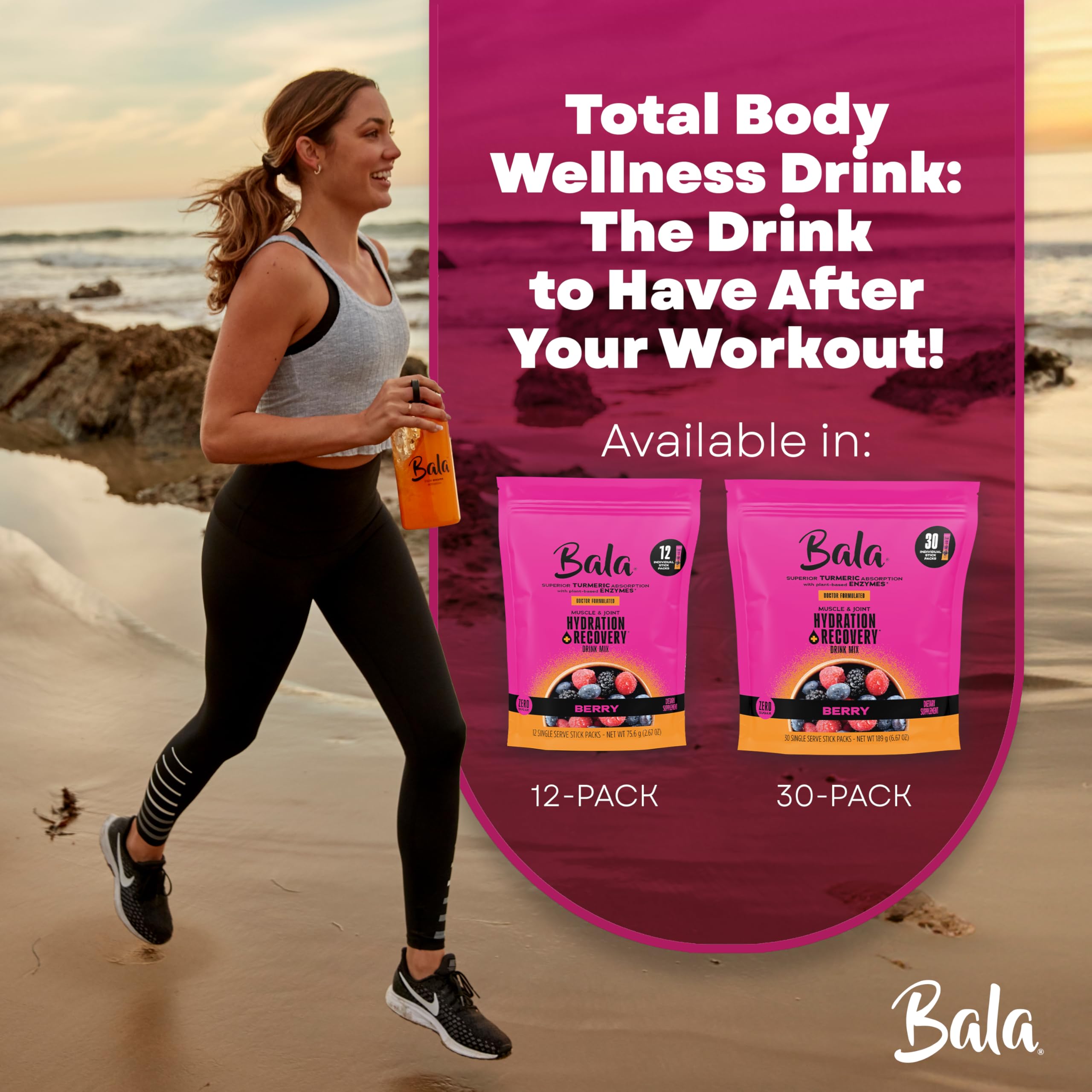 BALA berry flavor drink mix shown in close-up for convenient hydration