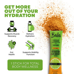 BALA Enzyme lime drink in a glass delivering quick hydration
