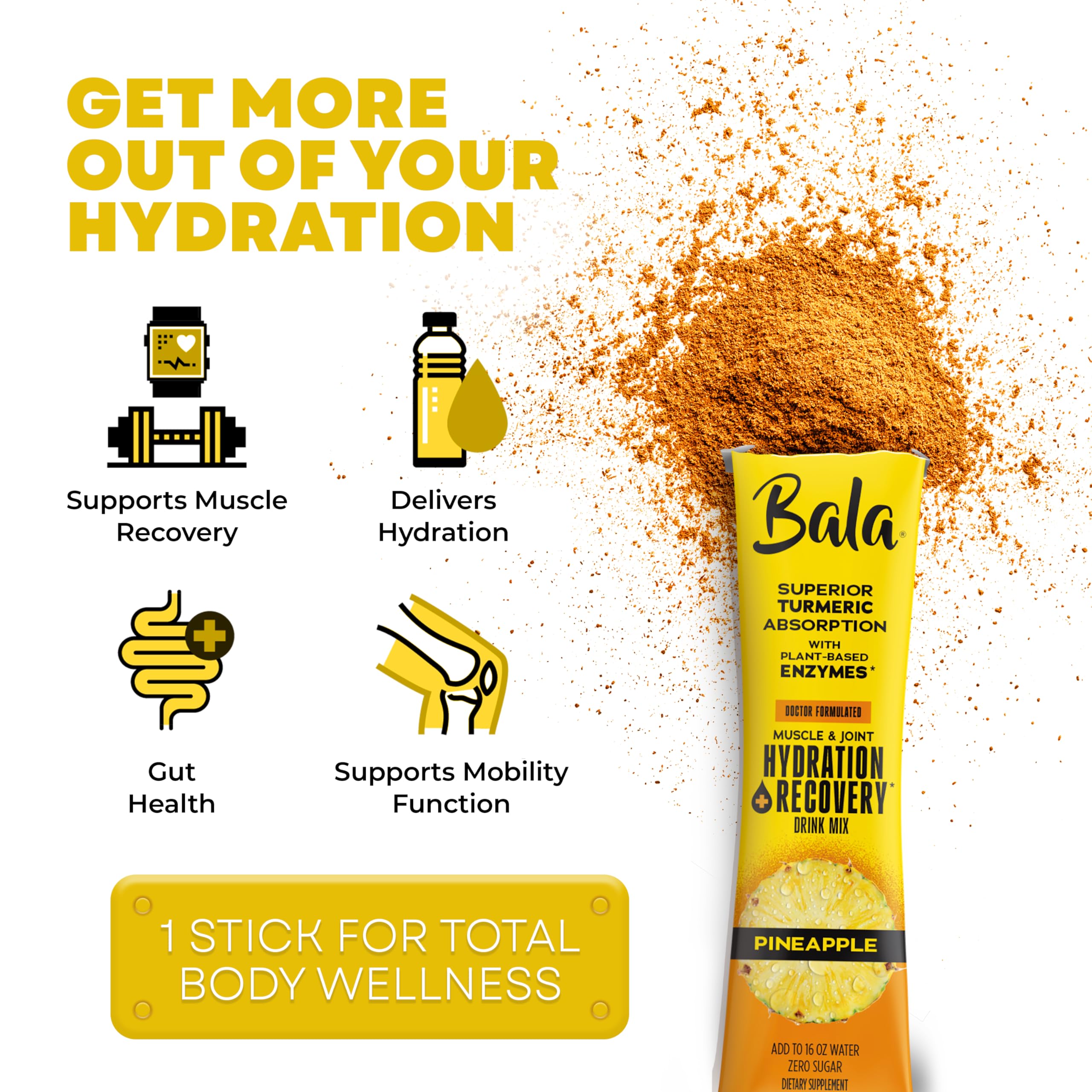 BALA enzyme hydration bromelain papain enzymes close-up emphasizes wellness support