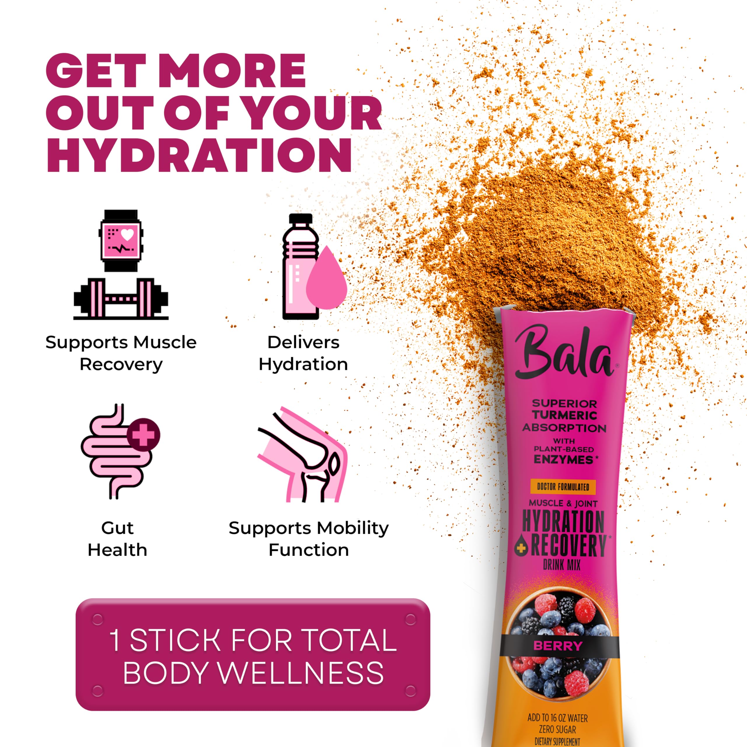 BALA zero-sugar electrolyte powder supports hydration without added sugar