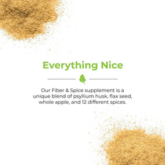 Balance of Nature Fiber & Spice mix swirling in water for digestion-friendly use.