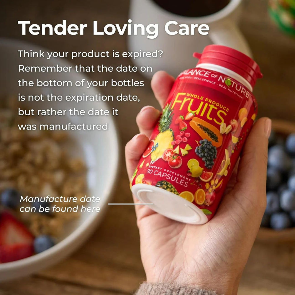 Balance of Nature fruits powder vacuum-cold process preserving nutrients.