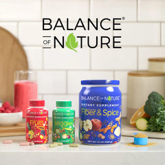Balance of Nature daily usage scene showing bottles ready for routine supplementation.