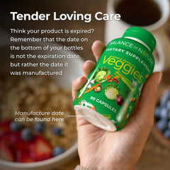 Balance of Nature Veggies packaging shot for home storage and dosing.