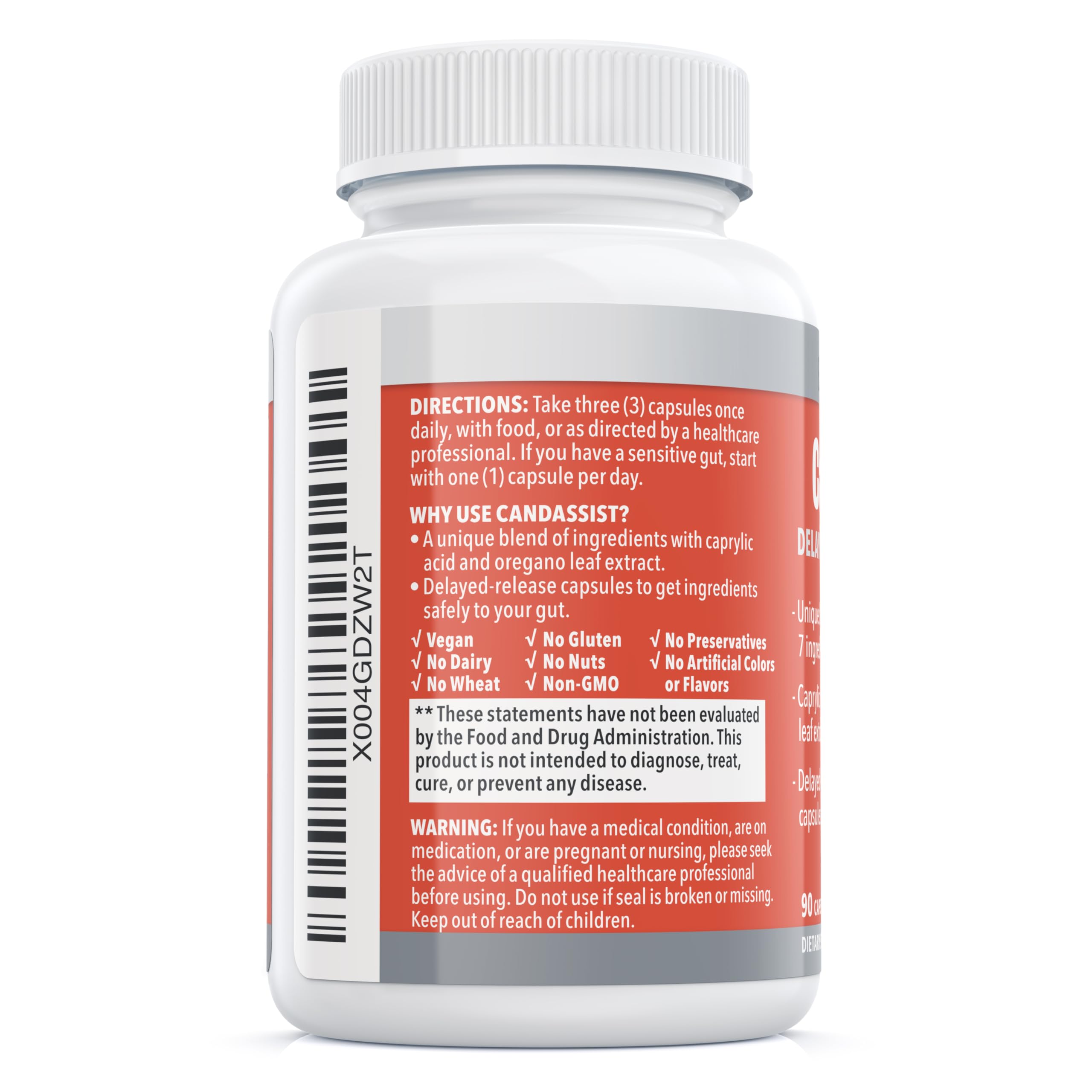 CandAssist paired with probiotic imagery suggesting gut wellness synergy.