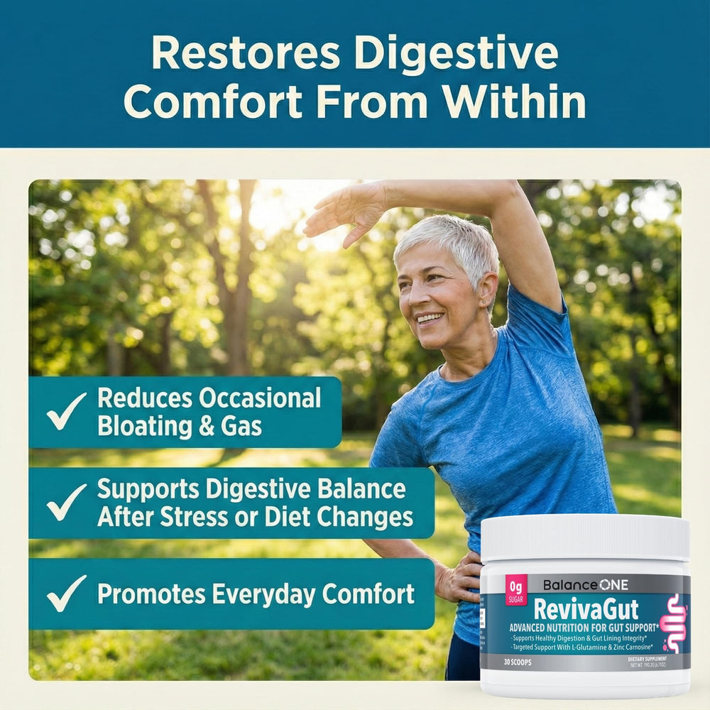 Balance ONE Slippery Elm and DGL licorice blend visual conveying soothing digestive lining support