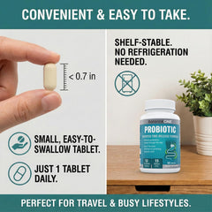 Balance ONE travel-ready packaging supports on-the-go probiotic use.