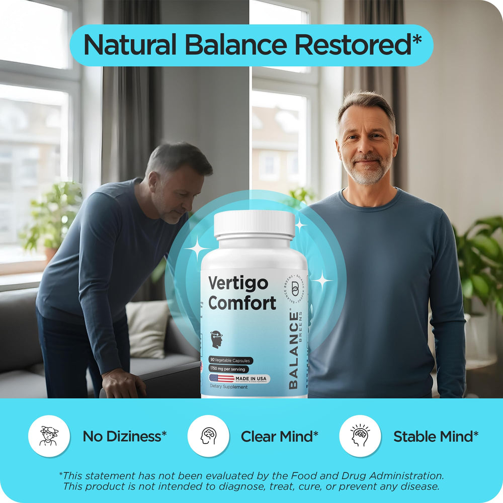 Balancebreens Vertigo Relief bottle back label with ingredients and usage