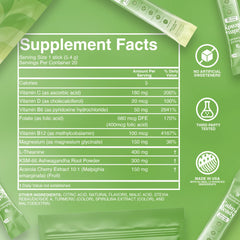 Balanced Botanicals Calm and Ready travel packets displayed for on-the-go calm and focus.