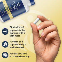 Balanced Vibe bottle being poured for daily routine.