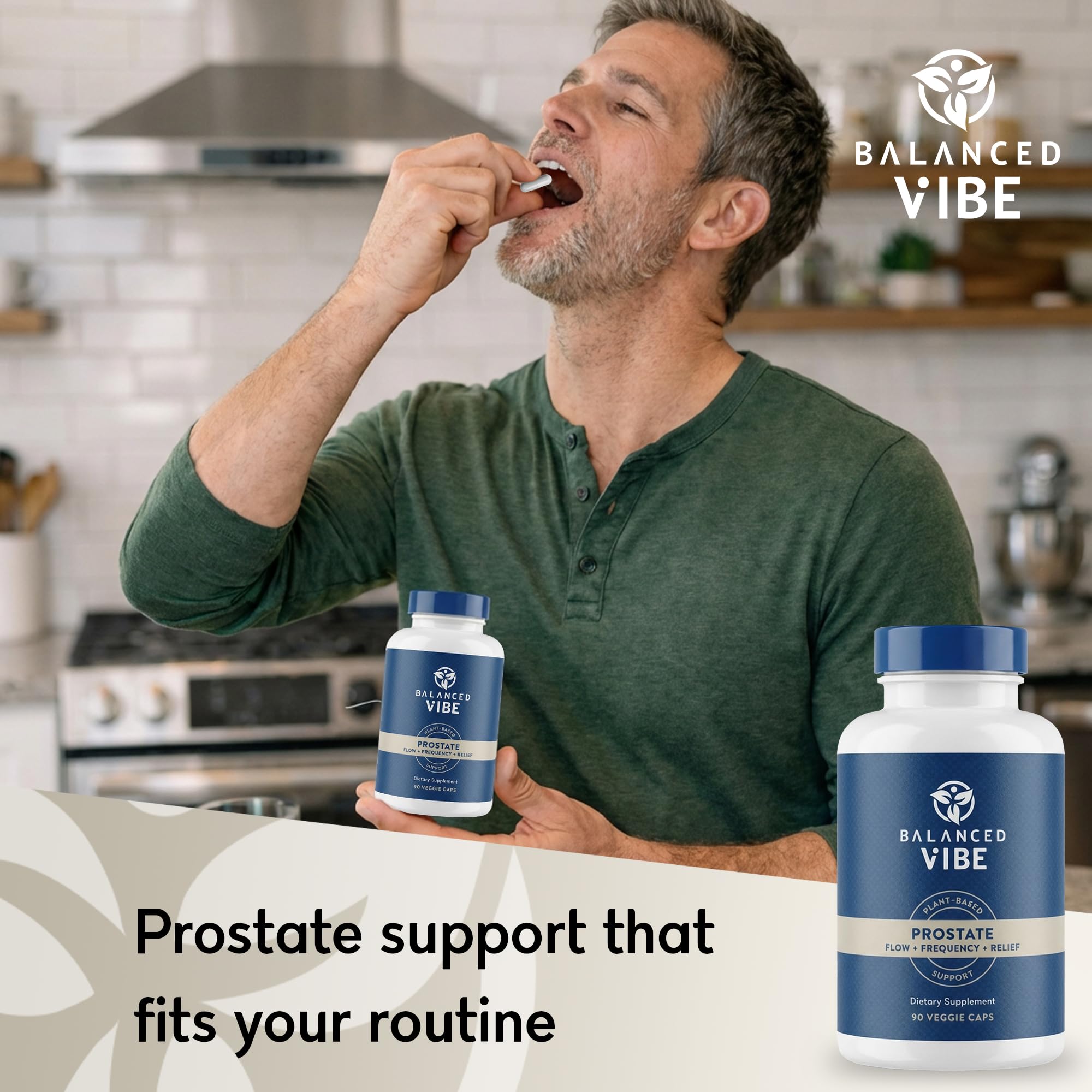 Balanced Vibe Saw Palmetto ingredients list highlights a premium blend for daily wellness.