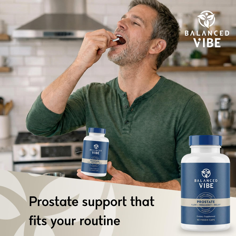 Balanced Vibe Saw Palmetto ingredients list highlights a premium blend for daily wellness.
