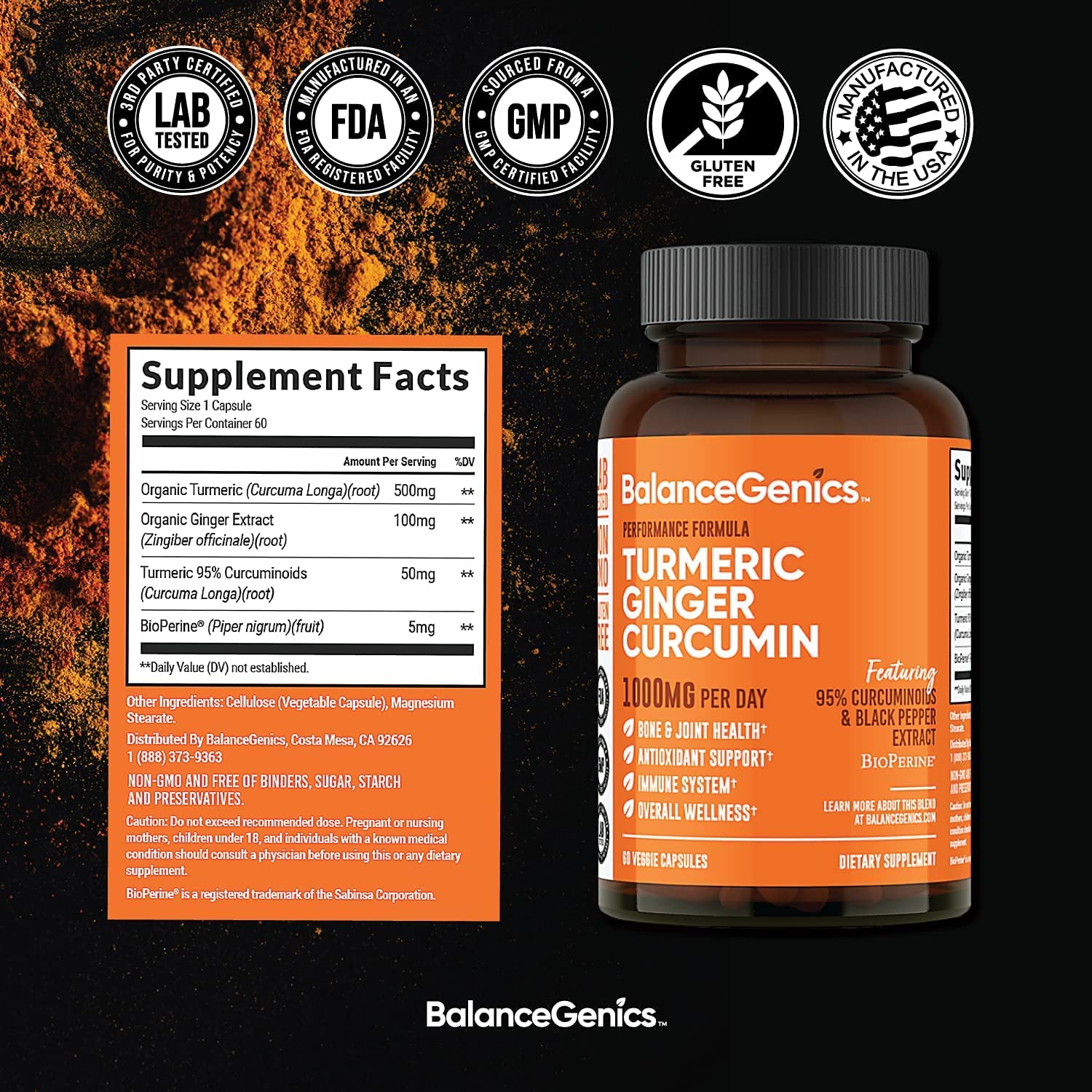 BalanceGenics BioPerine black pepper extract symbolizing fast absorption.
