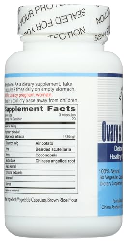 Balanceuticals Ovary & Uterus Clean capsules closeup highlights gluten-free, all-natural herbal blend.