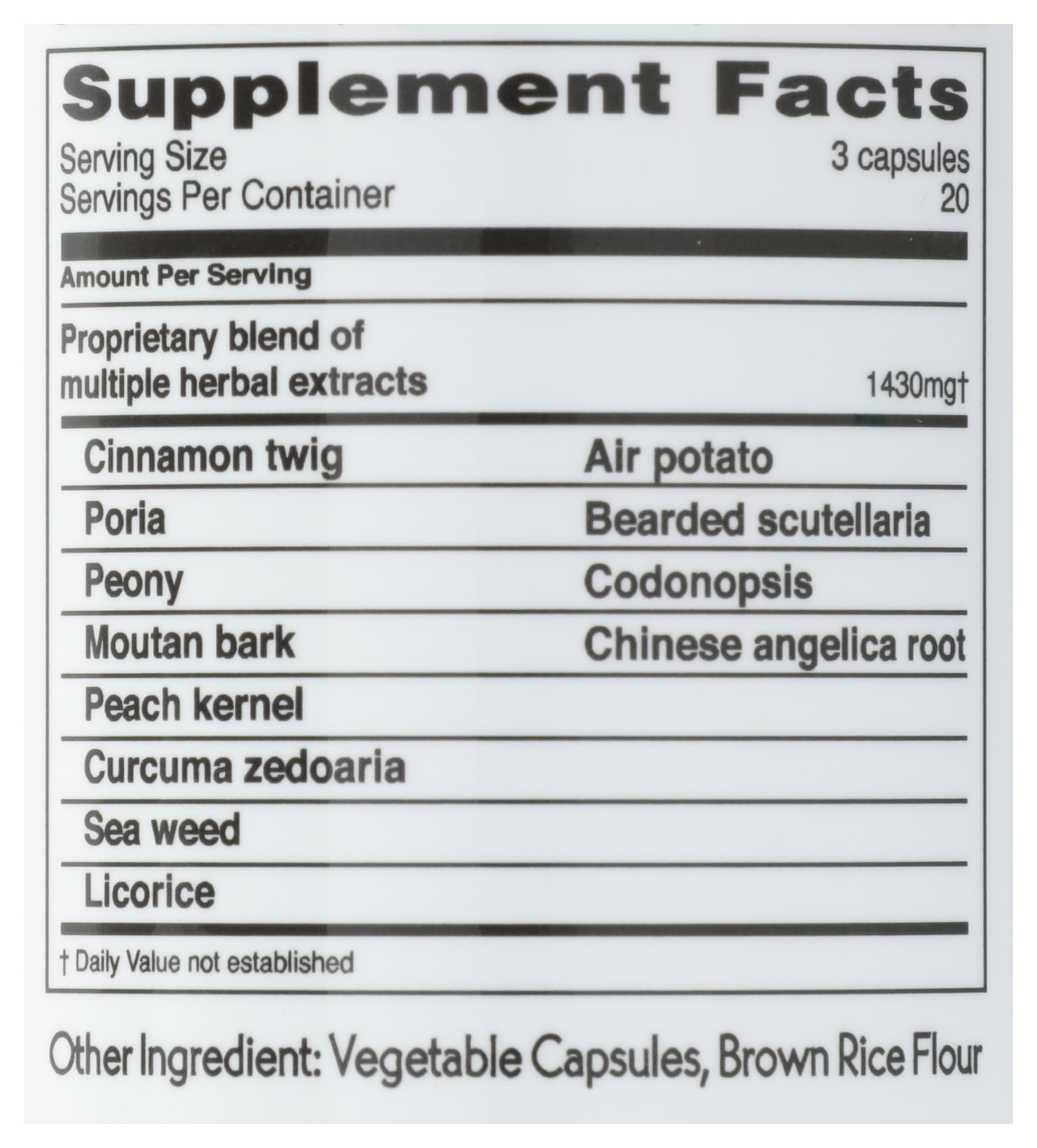 Balanceuticals Ovary & Uterus Clean label details emphasize 60 capsules per bottle.