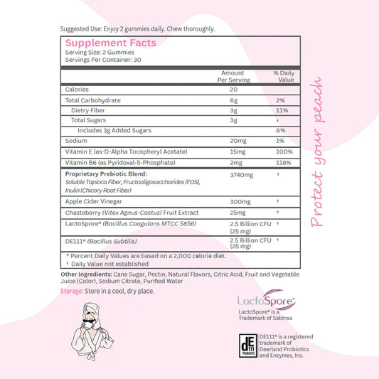 Balancing Act Balanced Babe bottle back shows label details for wellness.