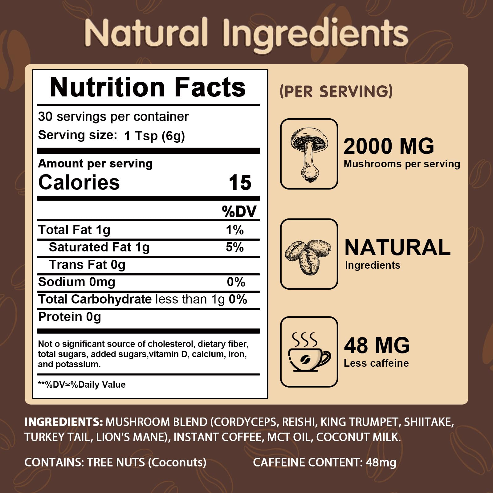 Balincer Mushroom Coffee bag close-up, showcasing premium ingredients for smooth energy