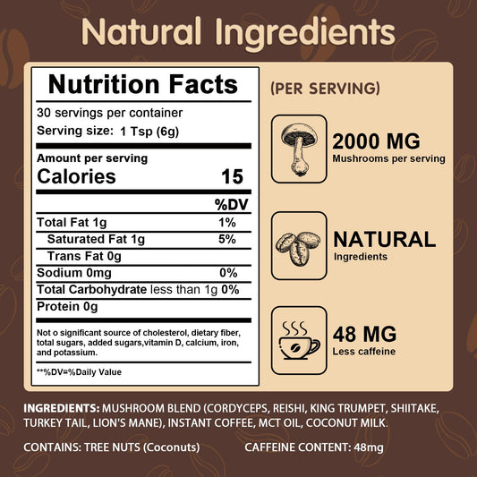Balincer Mushroom Coffee bag close-up, showcasing premium ingredients for smooth energy