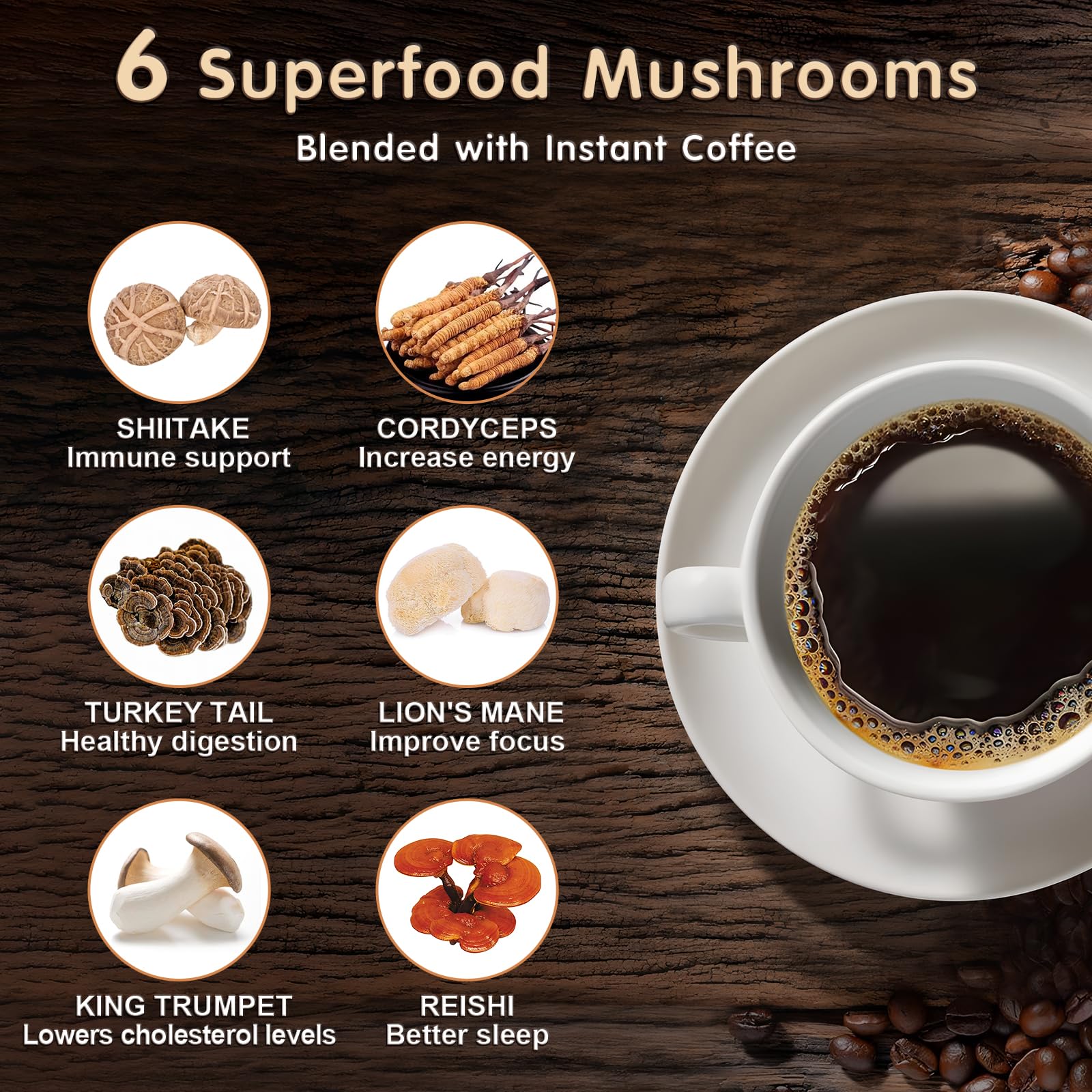 Balincer Mushroom Coffee cup steaming with warm aroma and balanced energy