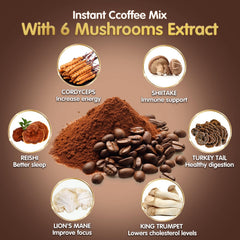Balincer mushroom coffee latte with creamy foam and inviting aroma.