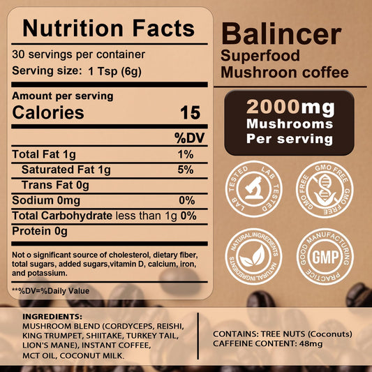 Balincer Mushroom Coffee scoop for precise daily dosing and energy