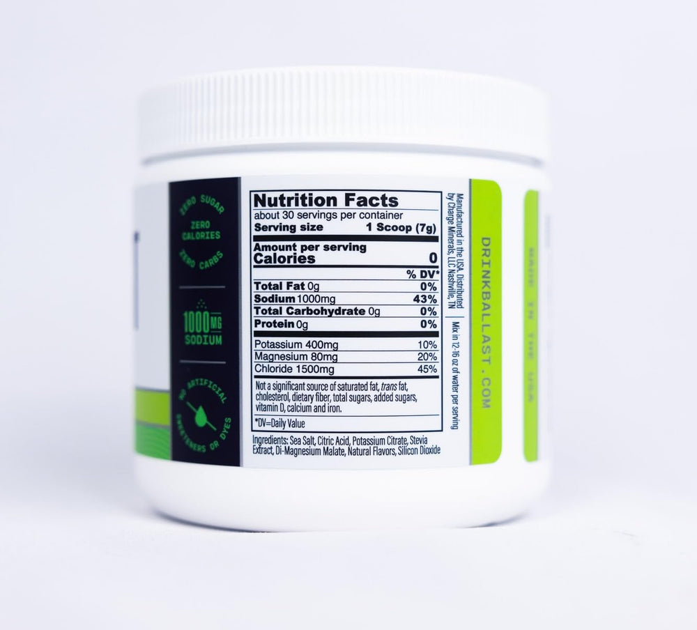 Ballast zero-sugar packaging showcases keto-friendly formula.