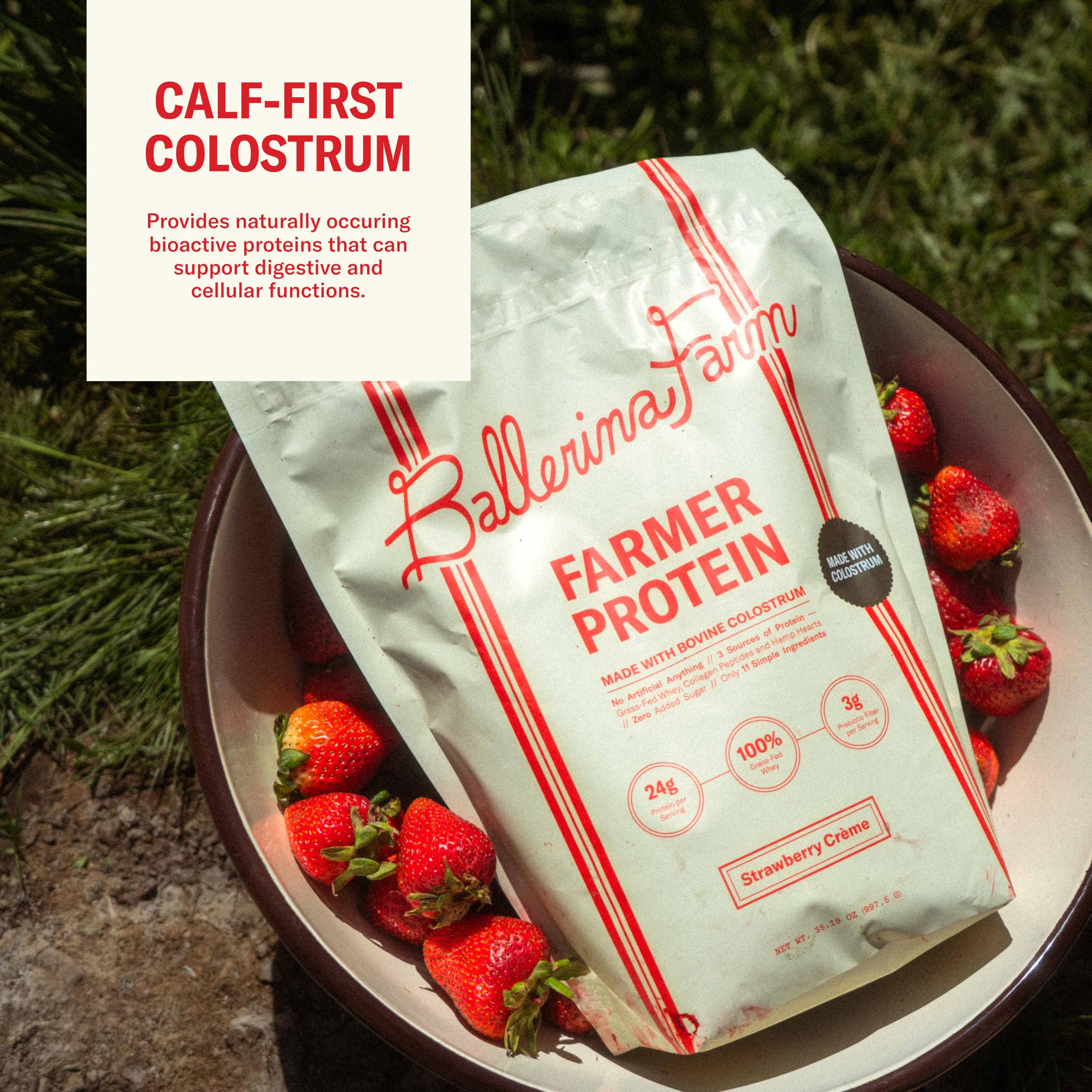 Ballerina Farm prebiotic fiber powder stirred into water