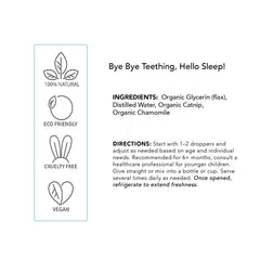 Balm Baby Teething Tincture glass dropper delivers natural chamomile and catnip soothing blend