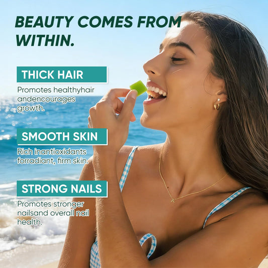 Balmbare Revive pearl powder scoop highlighting mineral-rich formula for hair vitality.