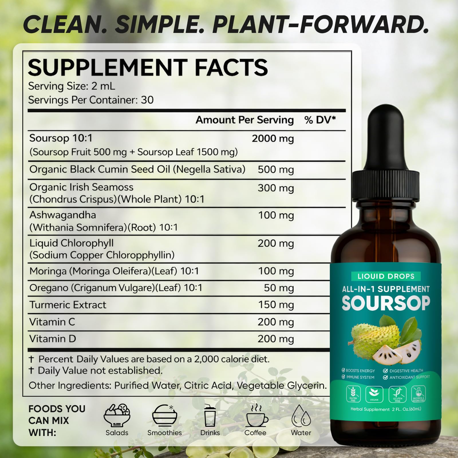 Dispensing dropper from Balmbare Revive Soursop Bitters for sublingual use