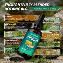 Label close-up of Balmbare Revive Soursop Bitters showcasing natural ingredients