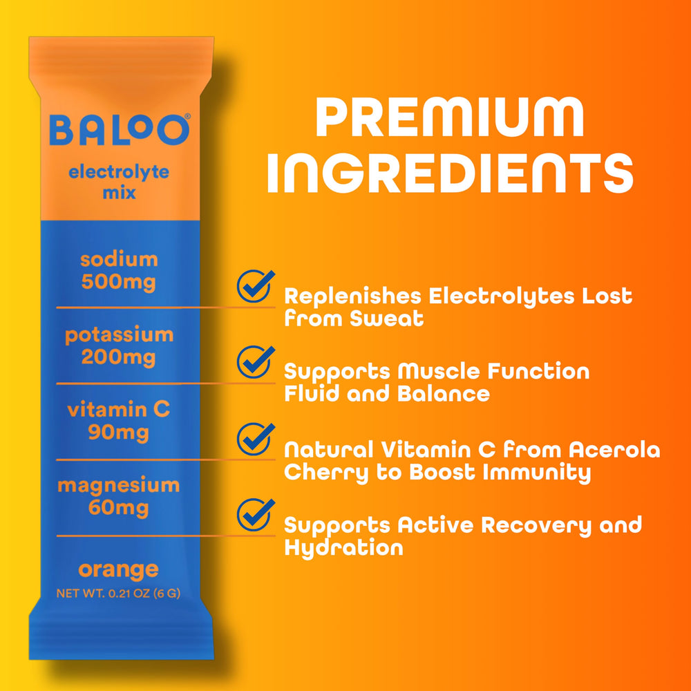 Baloo Electrolytes lemon flavor packaging display highlighting convenient daily hydration.