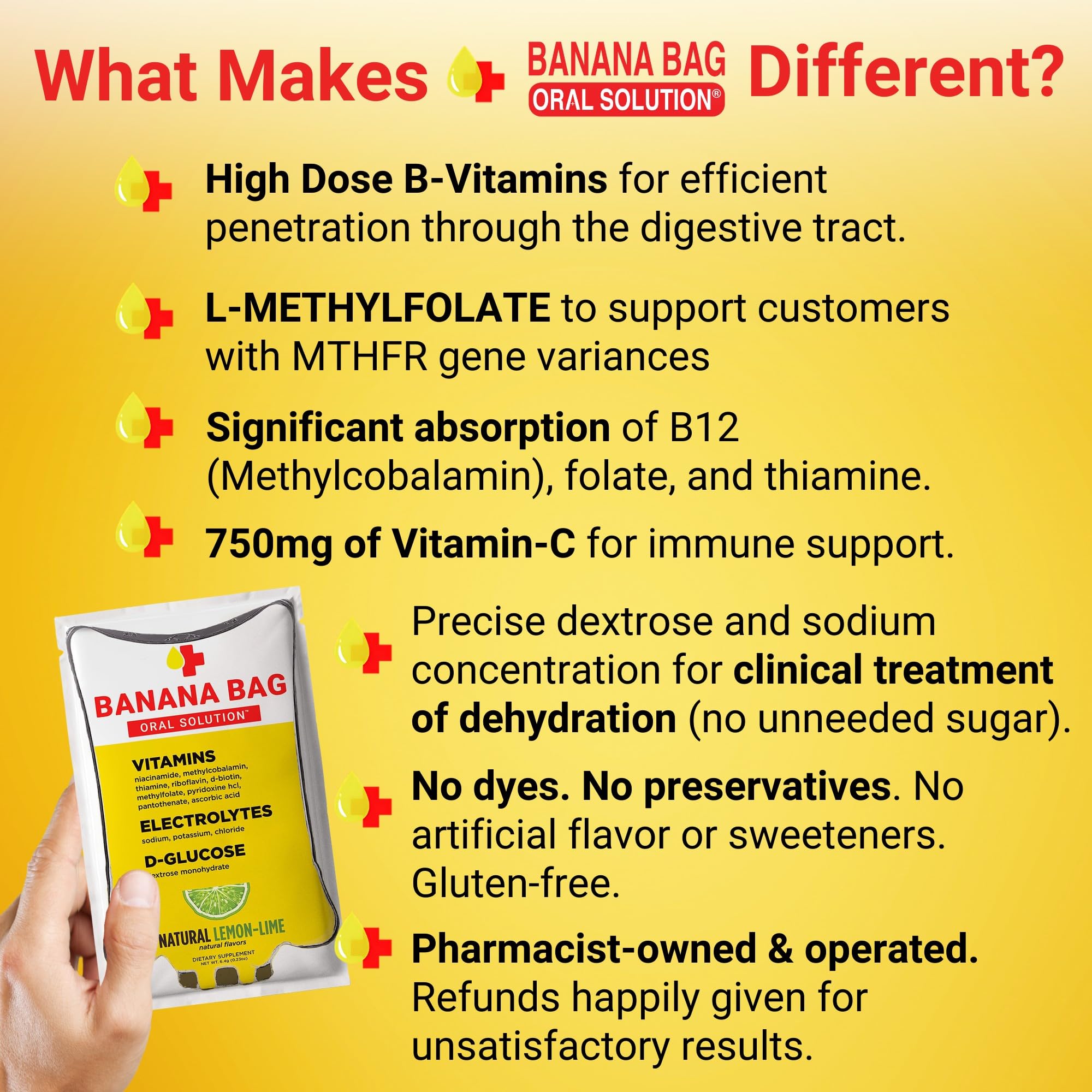 Banana Bag natural lemon-lime flavor packaging shown without sugars or dyes