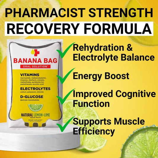 Banana Bag packets being poured into a glass for fast hydration after activity