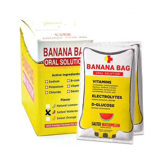 Banana Bag Salted Watermelon packets pack shown for convenient daily hydration.