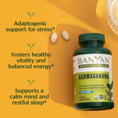 Banyan Botanicals Ashwagandha 1000mg serving label highlights potency.