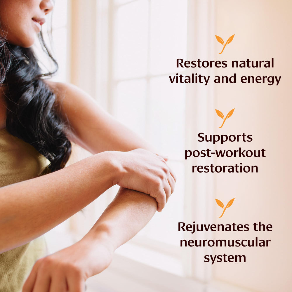 Ashwagandha Oil+ massage application to soothe muscle tension