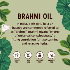 Banyan Botanicals Brahmi Oil pour shows silky texture for full-body abhyanga.
