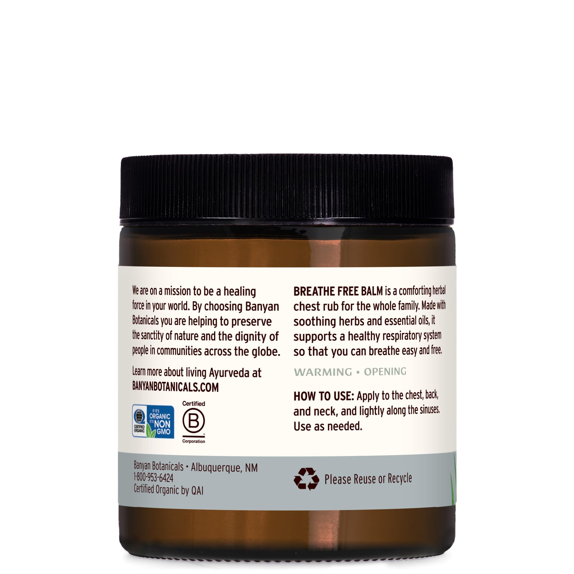 Steam inhalation paired with Banyan Botanicals Breathe Free Balm for comfort.