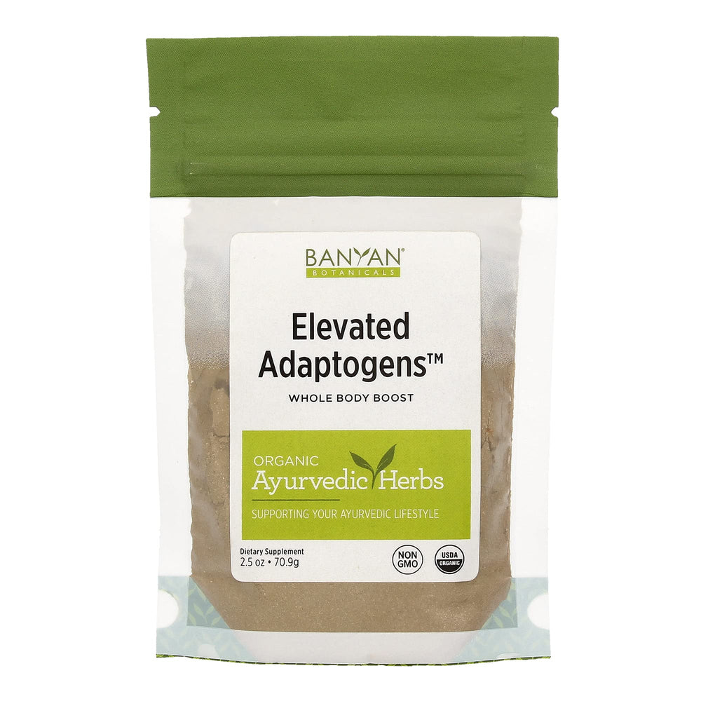 Banyan Botanicals Elevated Adaptogens bottle of moringa powder for balanced energy