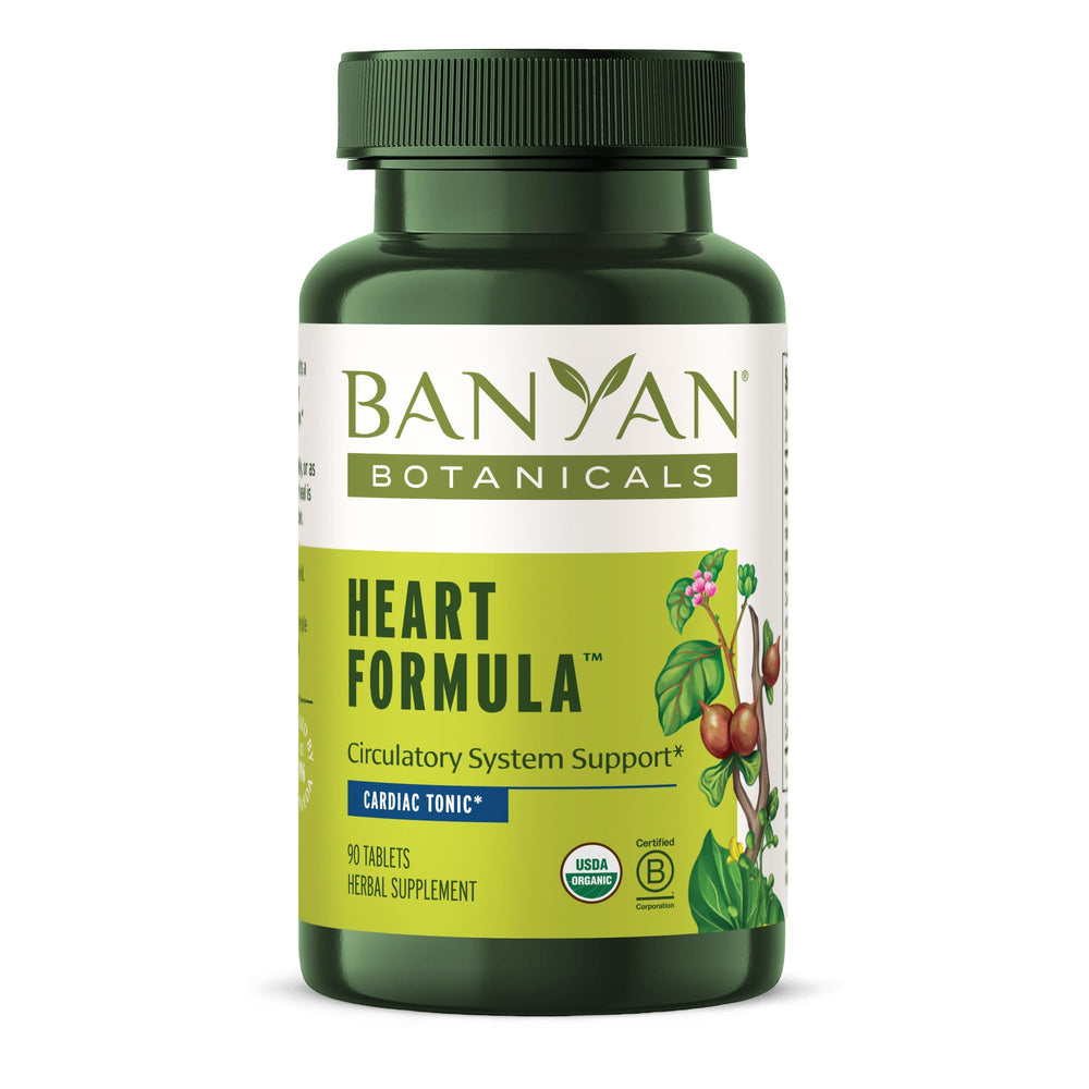 Banyan Botanicals Heart Formula bottle with tablets for daily wellness support