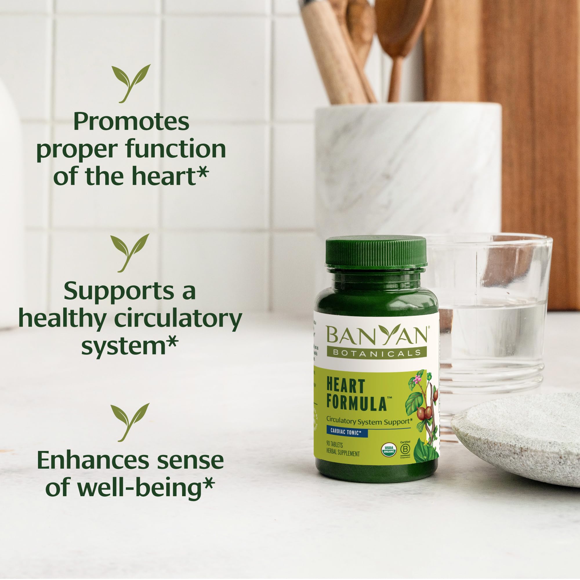 Hawthorn berry blend in Banyan Heart Formula tablets for heart support