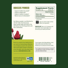 USDA Organic and fair-trade Banyan Botanicals Hibiscus Powder verified for quality.
