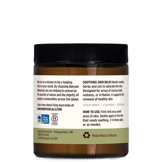 Neem leaf infusion highlights herbal cooling in Banyan Botanicals balm.