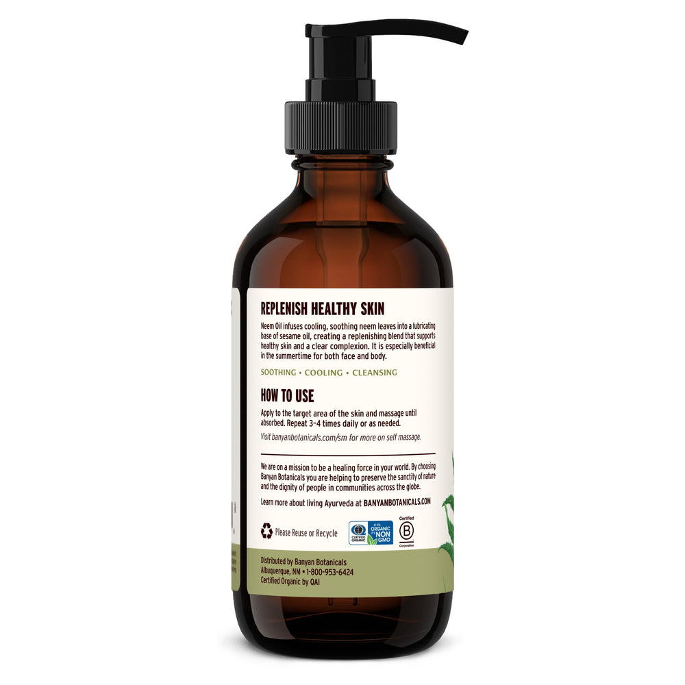 Application for massage session with Banyan Botanicals Neem Oil.