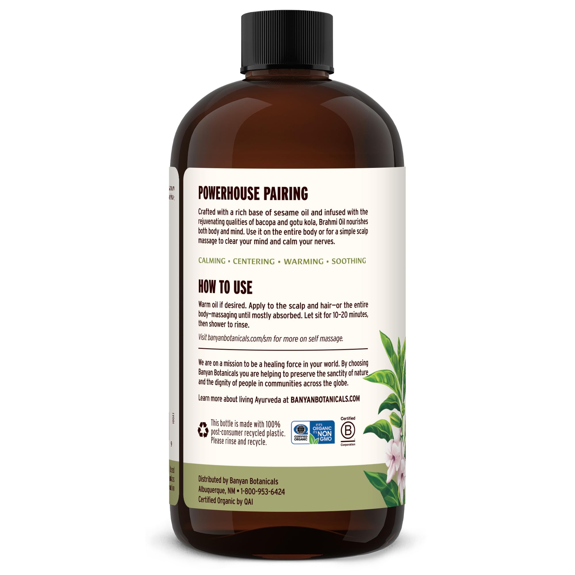 Banyan Botanicals packaging shows organic certification seal, underscoring trusted sourcing.
