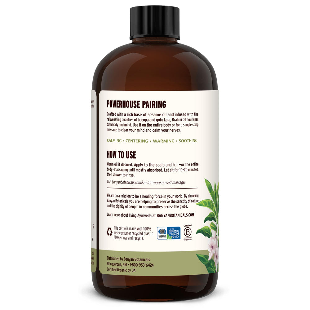 Banyan Botanicals packaging shows organic certification seal, underscoring trusted sourcing.