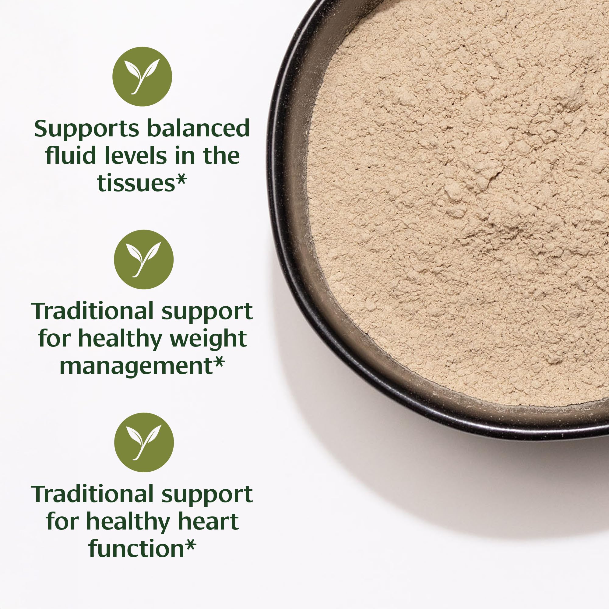 Punarnava powder bottle close-up emphasizes clean, organic sourcing for healthy routines.